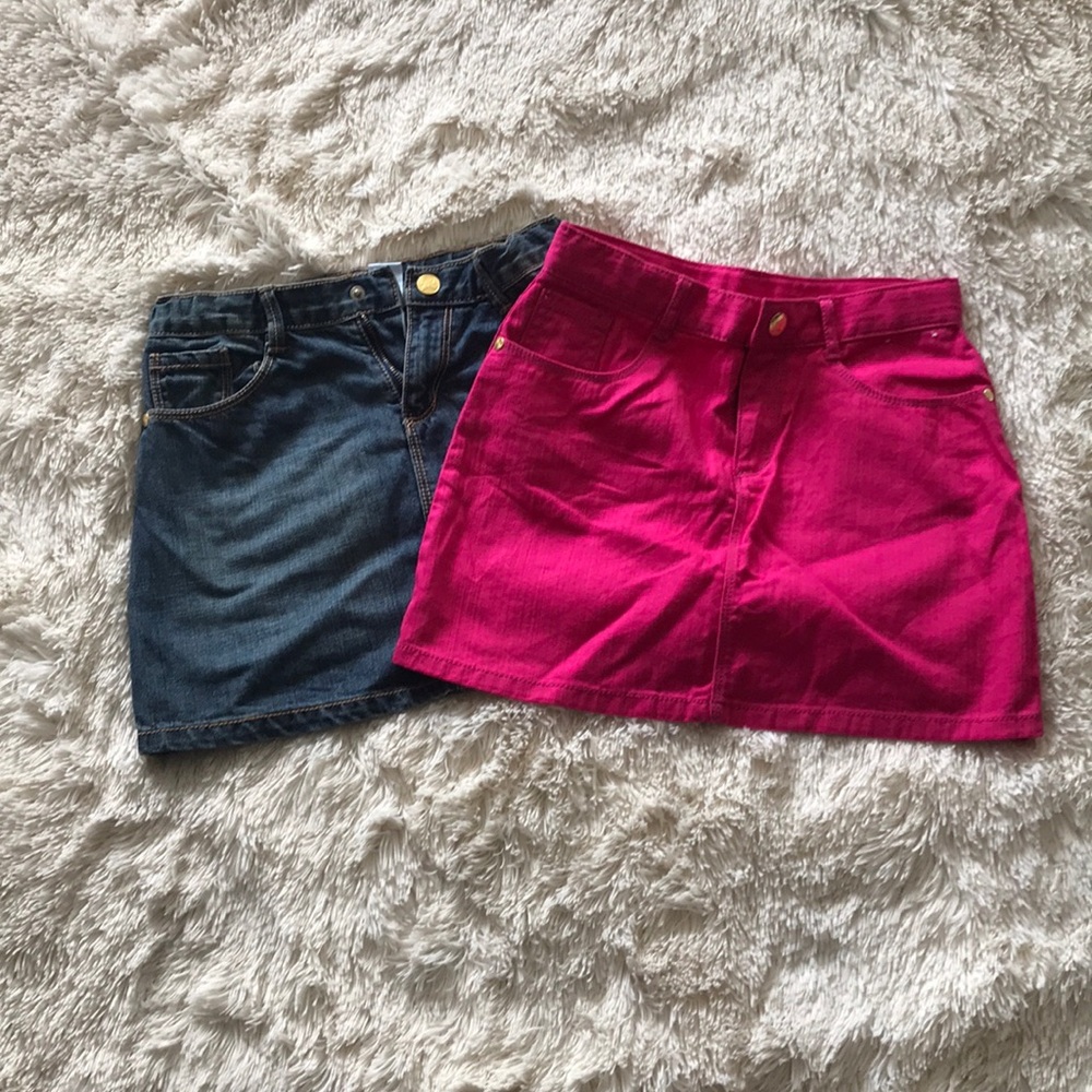 2 denim skirts